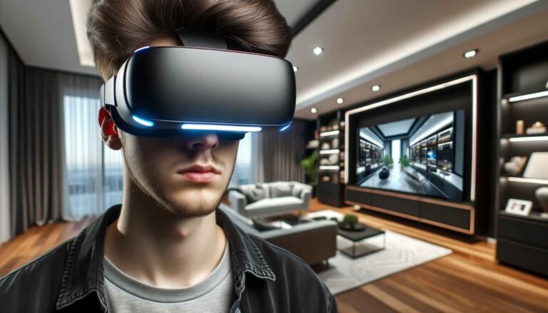 ילד חובש משקפי מציאות מדומה (VR)